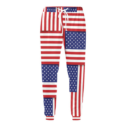 Patriotic US Flag Pattern Print Design A01 Men's Sweatpants