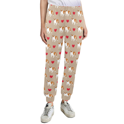 Bulldogs Pattern Print Design 02 Women's Casual Track Pants