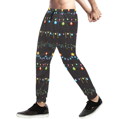 Christmas Light Pattern Print Design 01 Men's Sweatpants