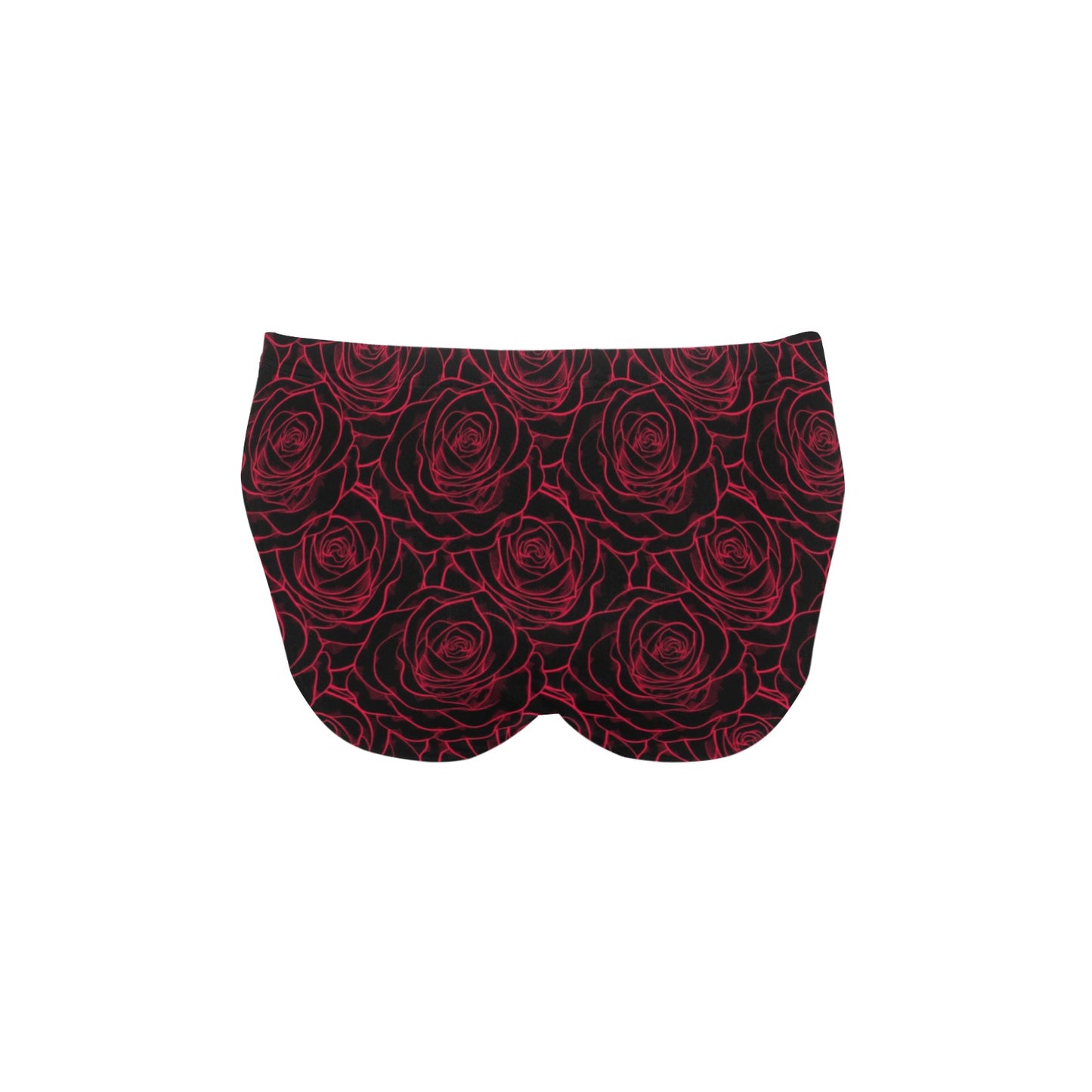 Red Rose Design Print Men's Swimming Briefs