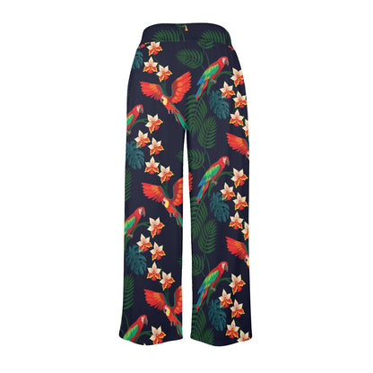 Macaw Pattern Print Design 02 Women's Wide Leg Lounge Pants