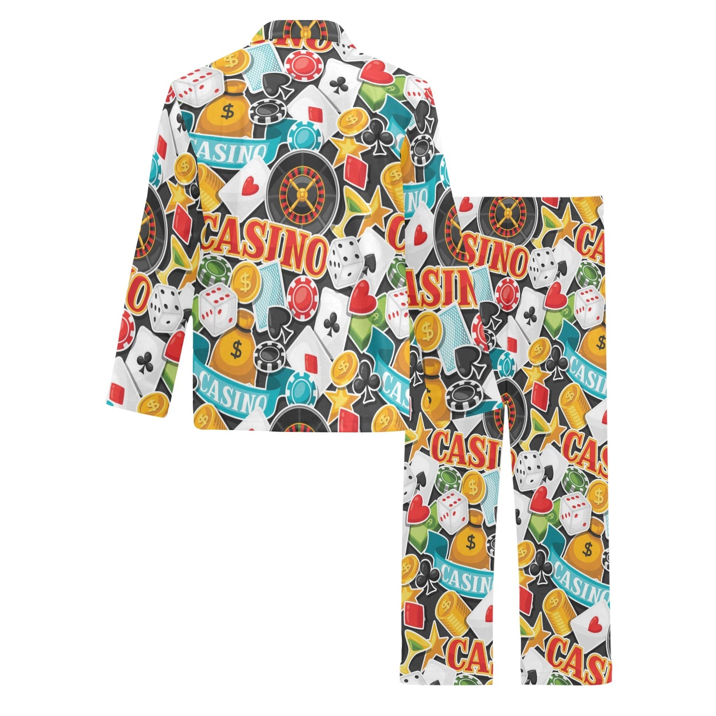 Casino Pattern Print Design 03 Men's Long Pajama Set