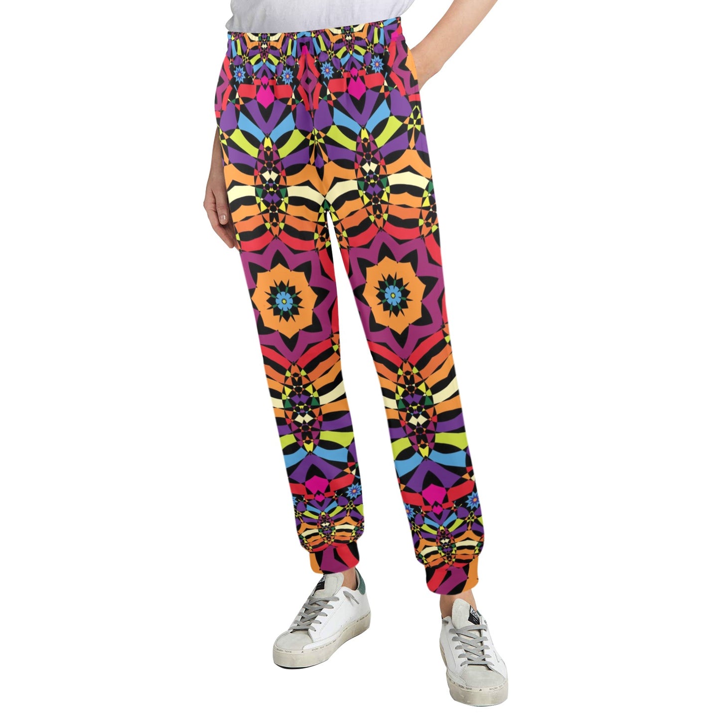 Kaleidoscope Pattern Print Design 01 Women's Casual Track Pants