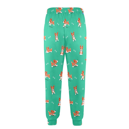 Basenji Pattern Print Design 02 Men's Casual Track Pants