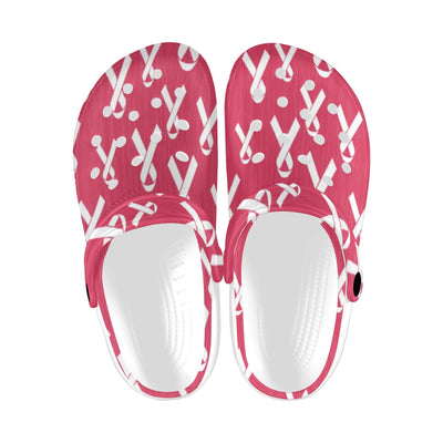 Breast Cancer Awareness Symbol Unisex Clogs Shoes