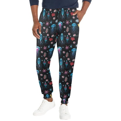 Jellyfish Underwater Print Men's Casual Track Pants