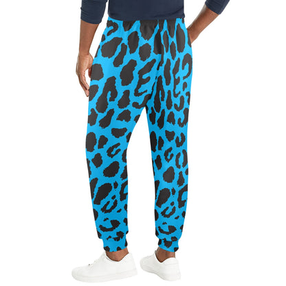 Cheetah Blue Print Pattern Men's Casual Track Pants