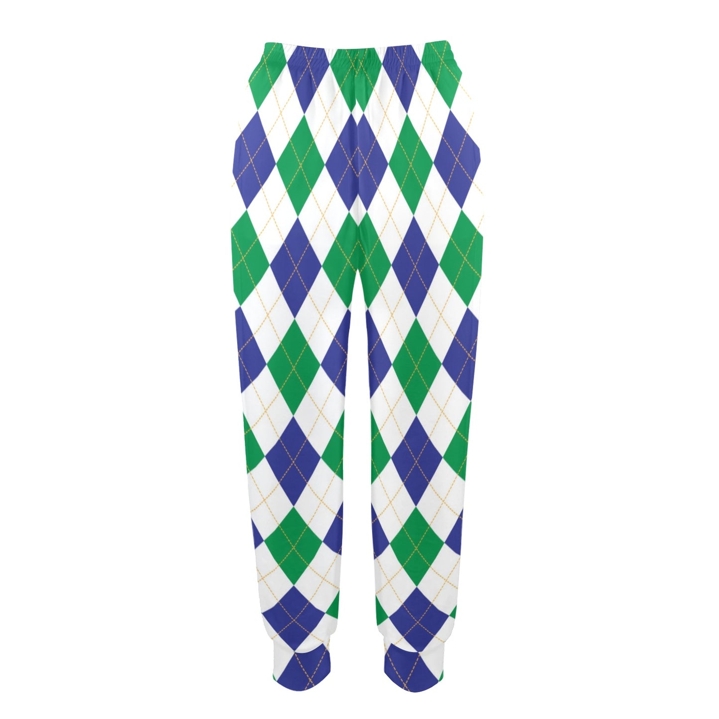 Argyle Green Blue Pattern Print Design 03 Women's Casual Track Pants