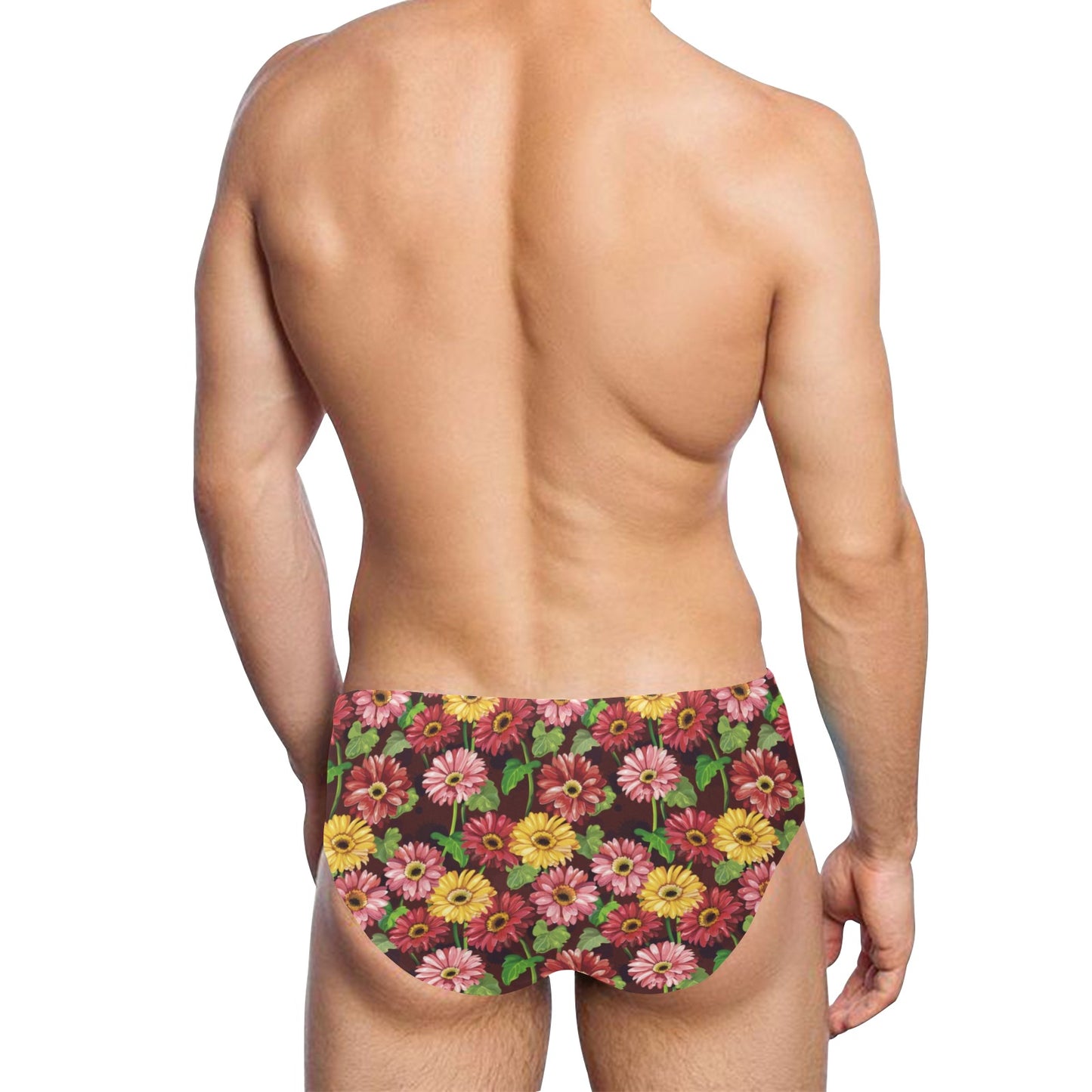 Daisy Gerbera Print Pattern Men's Swimming Briefs