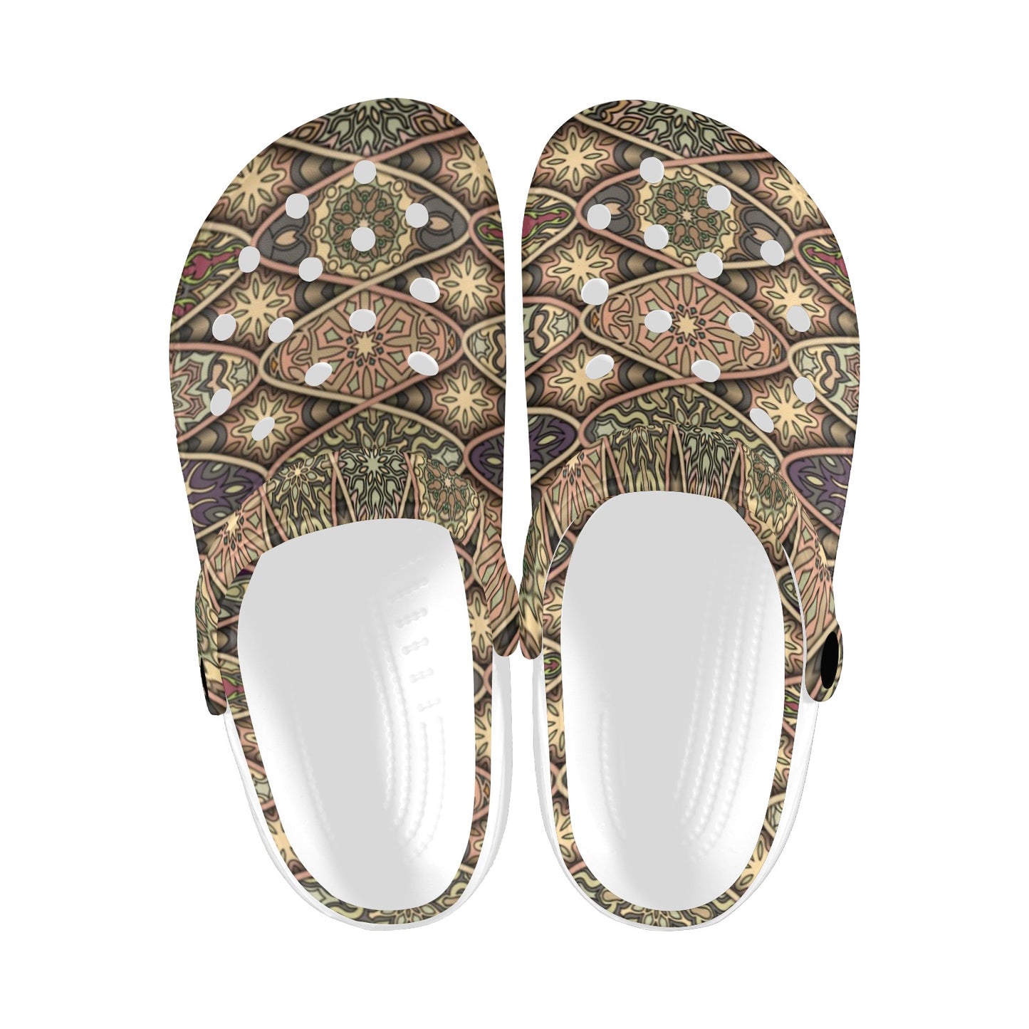 Mandala Motif Themed Design Print Unisex Clogs Shoes