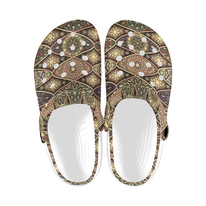 Mandala Motif Themed Design Print Unisex Clogs Shoes