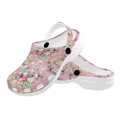 Unicorn Princess with Rose Unisex Clogs Shoes