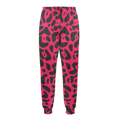 Cheetah Pink Print Pattern Men's Casual Track Pants