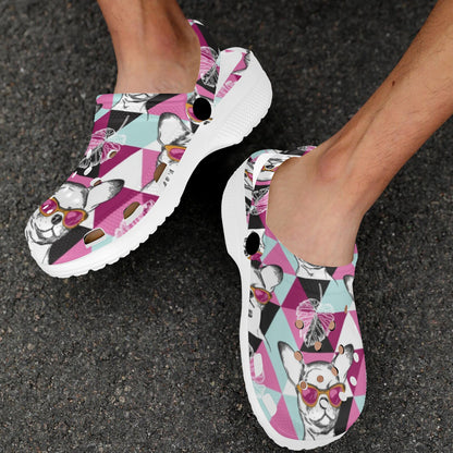 Chihuahua Cute Triangle Pattern Unisex Clogs Shoes