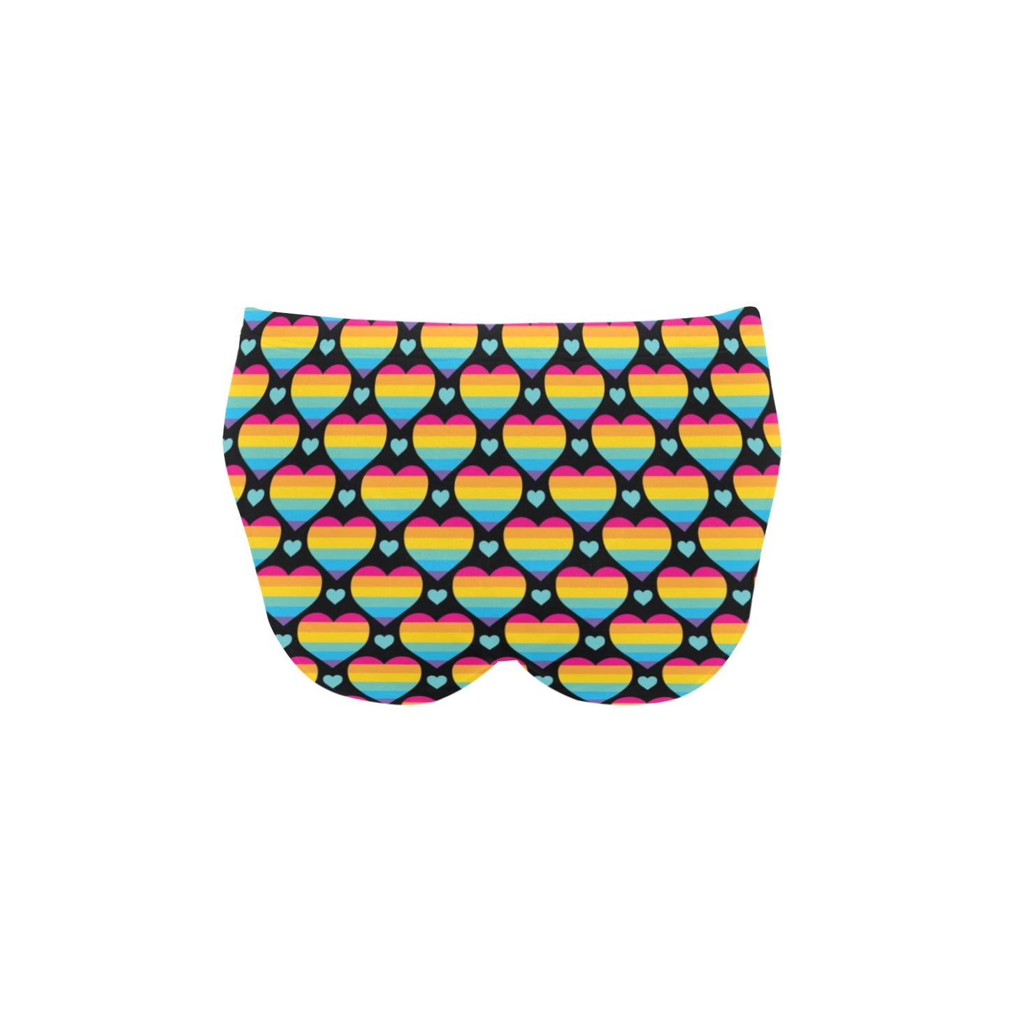 Rainbow Heart Print Pattern Men's Swimming Briefs