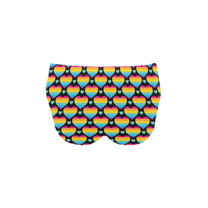 Rainbow Heart Print Pattern Men's Swimming Briefs