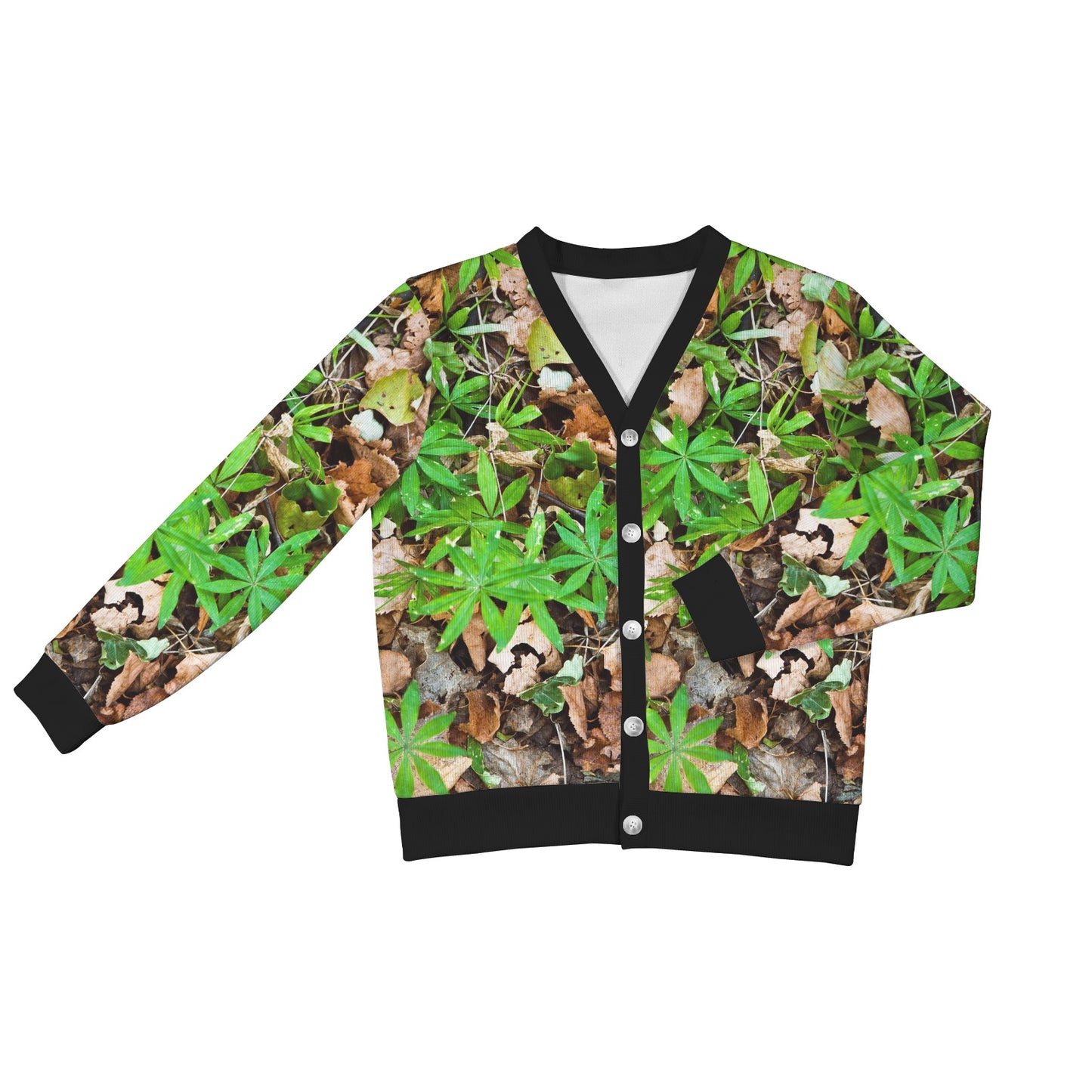 Camouflage Realistic Tree Fresh Print Women's Cardigan