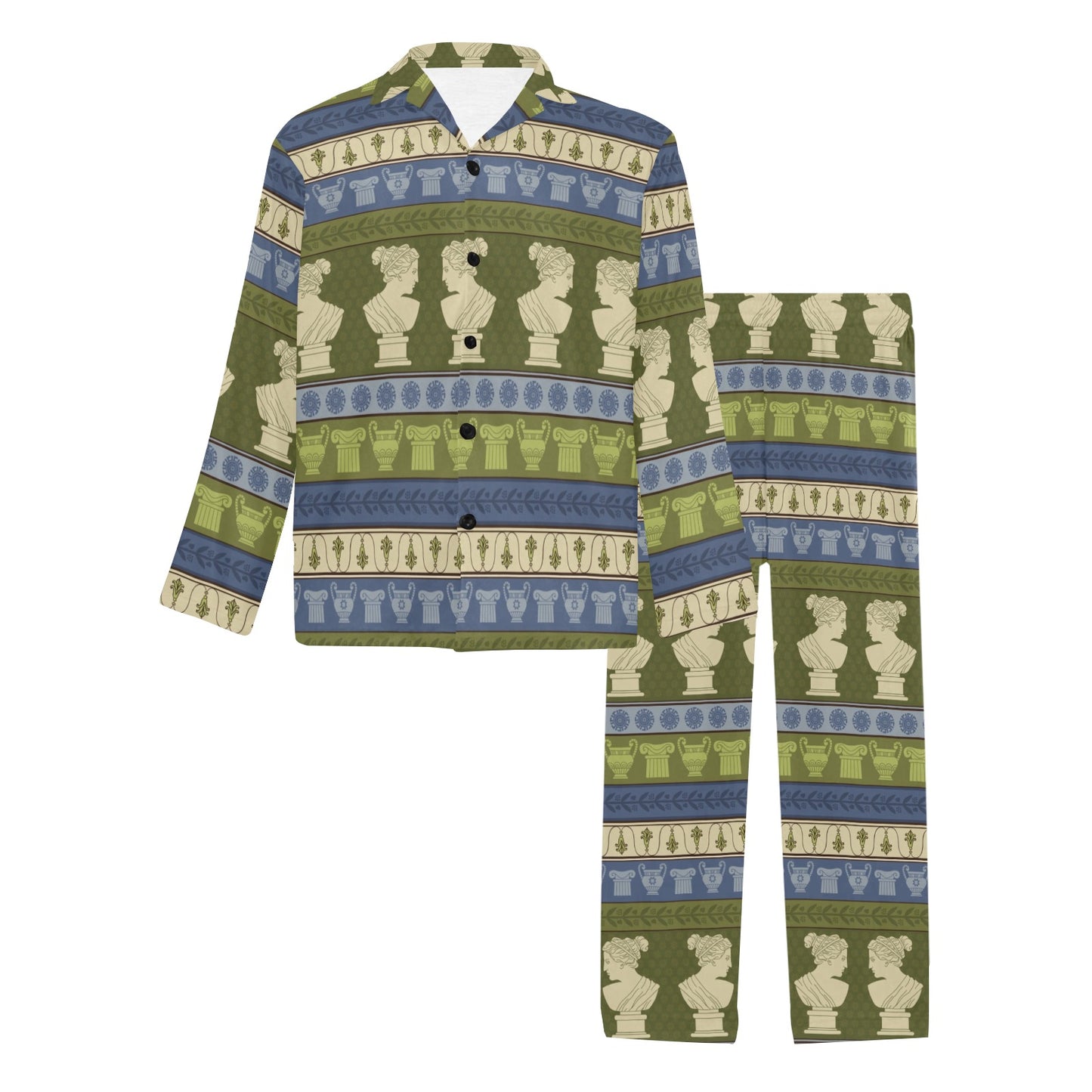 Ancient Greek Statue Print Design LKS301 Men's Long Pajama Set