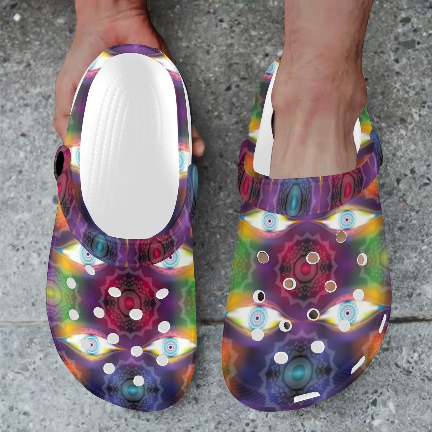 Chakra Eye Print Pattern Unisex Clogs Shoes