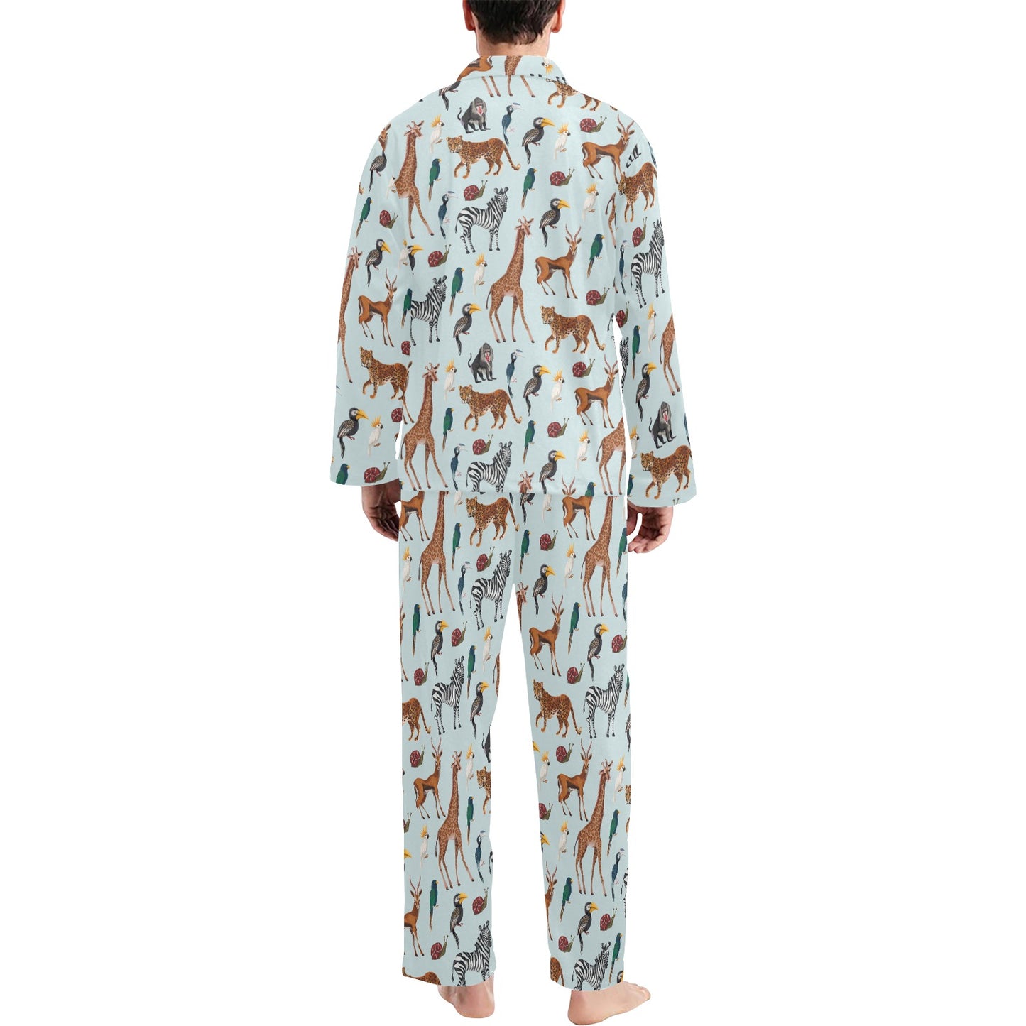 Safari Animal Print Design LKS306 Men's Long Pajama Set