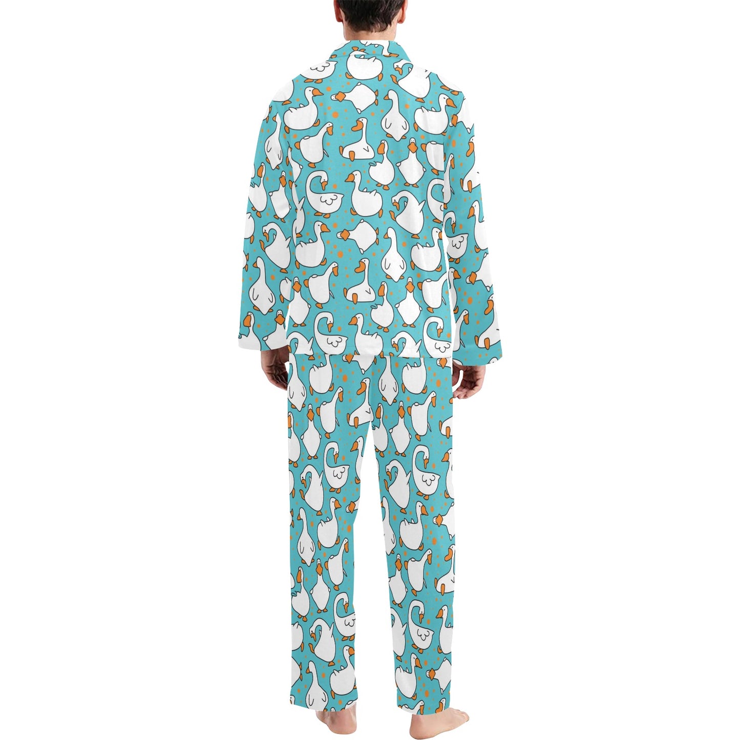 Goose Print Design LKS403 Men's Long Pajama Set