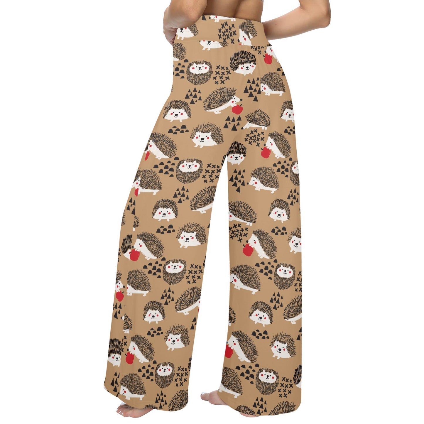 Hedgehog Print Design LKS403 Women's Wide Leg Lounge Pants