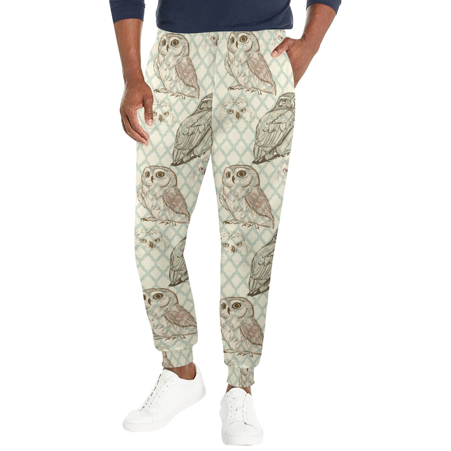 Owl Pattern Print Design A03 Men's Casual Track Pants