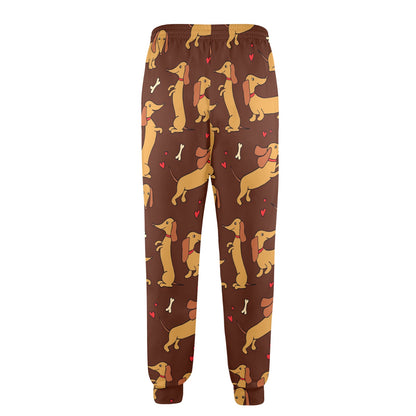 Dachshund Happy Print Pattern Men's Casual Track Pants