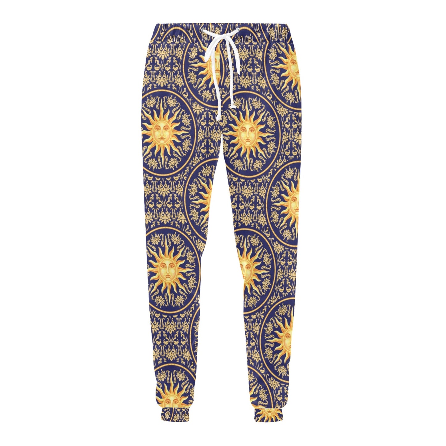 Celestial Gold Sun Face Men's Sweatpants