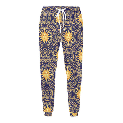 Celestial Gold Sun Face Men's Sweatpants
