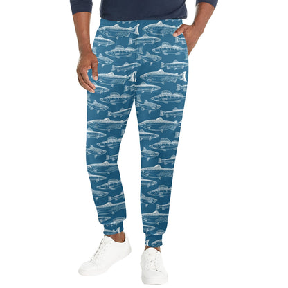 Salmon Fish Print Design LKS301 Men's Casual Track Pants