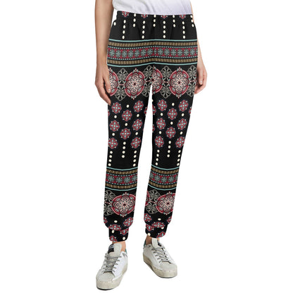 Ethnic Dot Style Print Pattern Women's Casual Track Pants