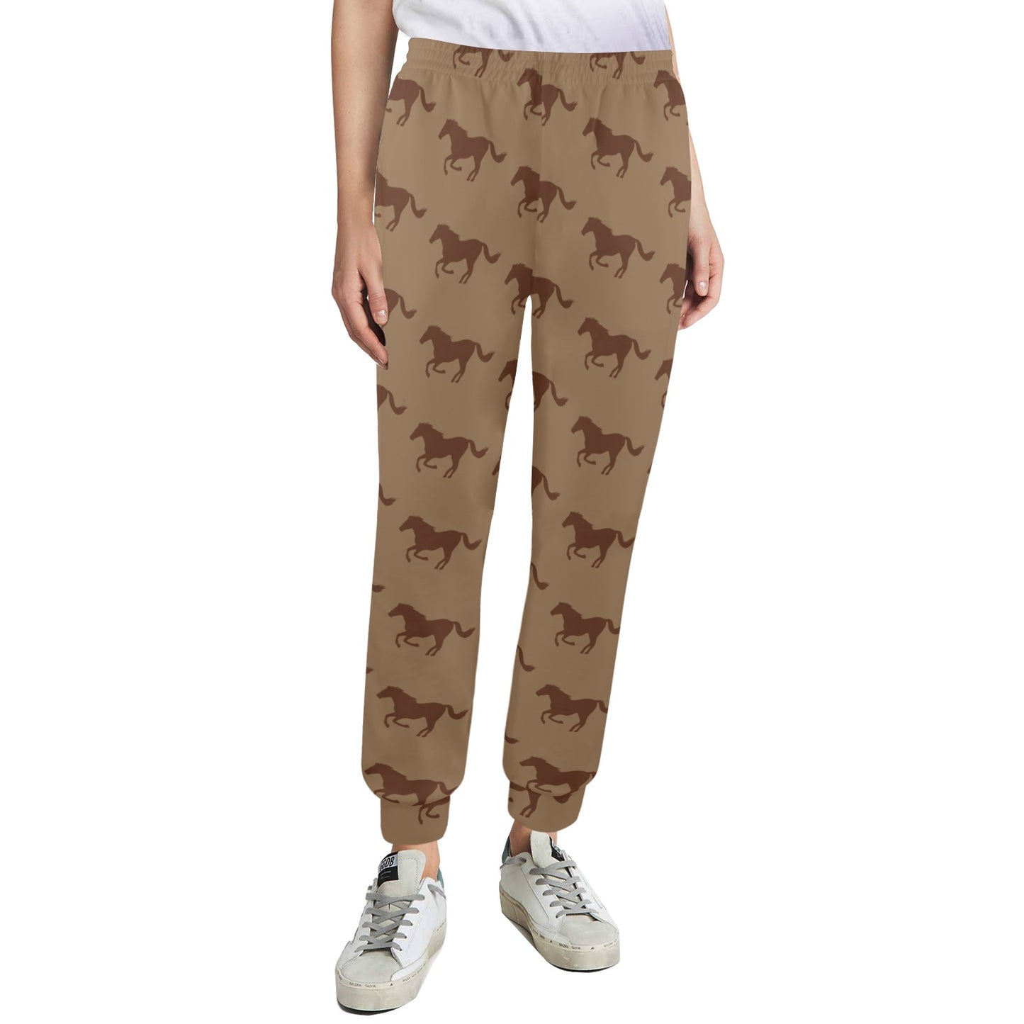 Horse Brown Print Design LKS307 Women's Casual Track Pants