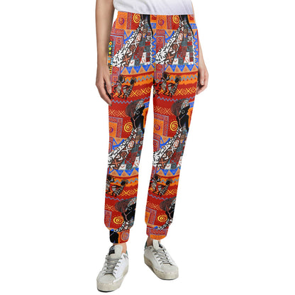 African Print Pattern Women's Casual Track Pants