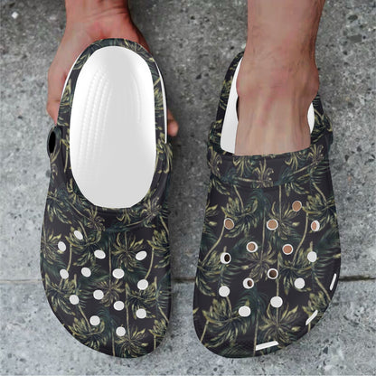 Palm Tree Background Design Print Unisex Clogs Shoes