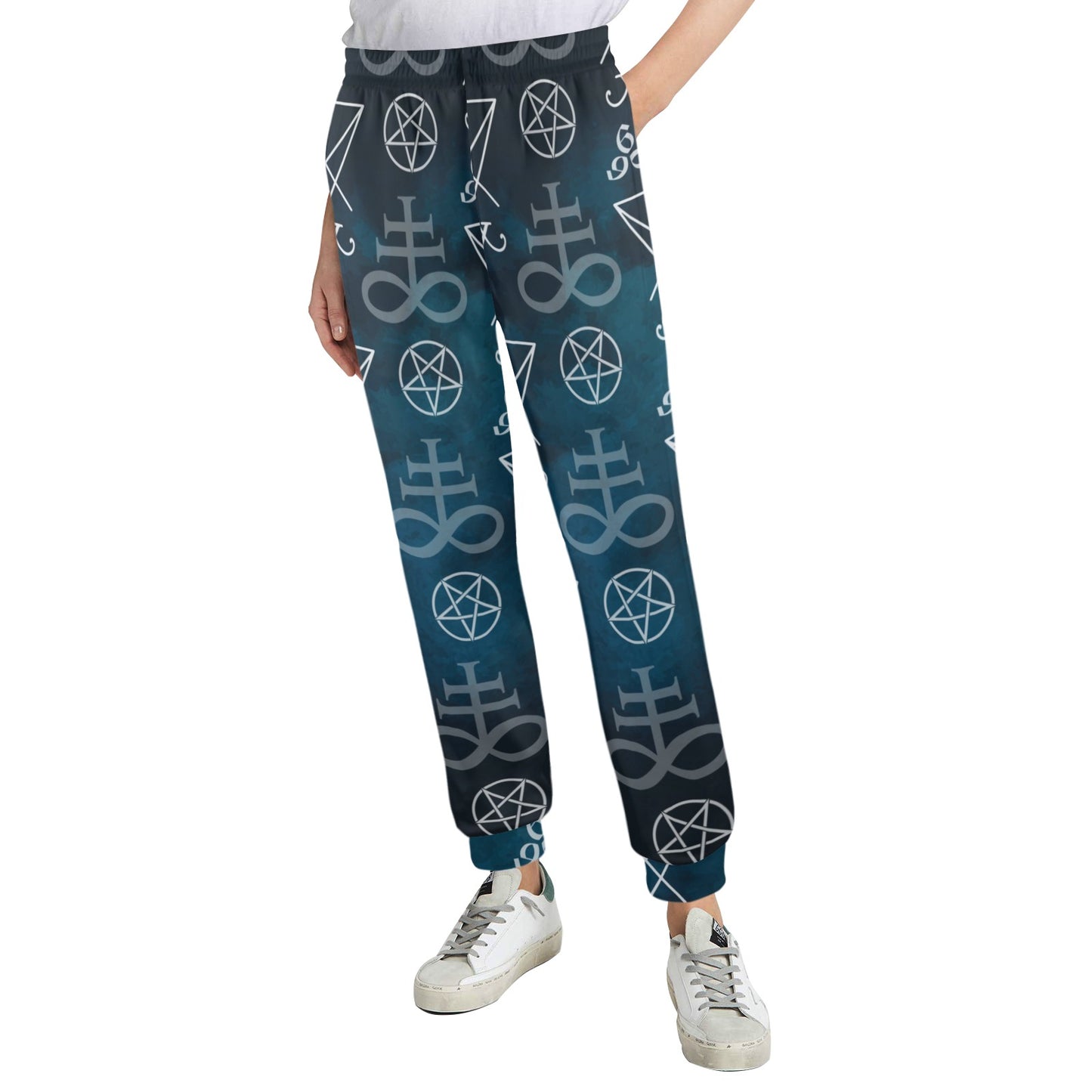 Pentagram Pattern Print Design A03 Women's Casual Track Pants