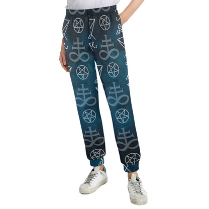 Pentagram Pattern Print Design A03 Women's Casual Track Pants