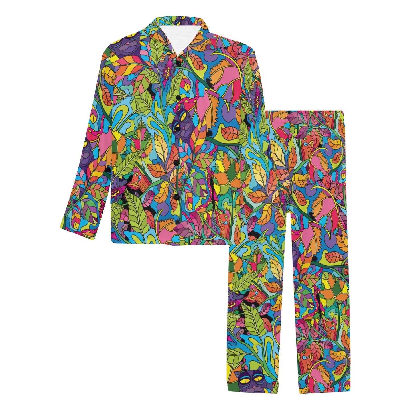 Trippy Print Design LKS301 Men's Long Pajama Set