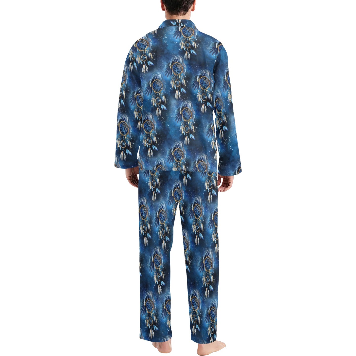 Eagles Dream Catcher Themed Men's Long Pajama Set