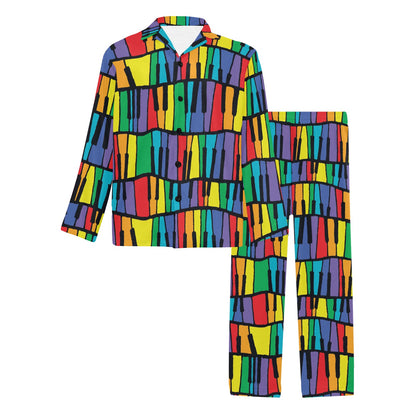 Piano Print Design LKS402 Men's Long Pajama Set
