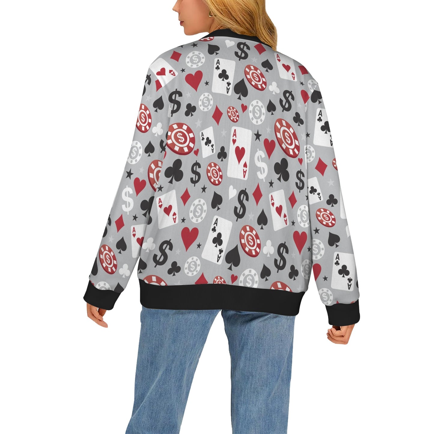 Casino Pattern Print Design 01 Women's Cardigan