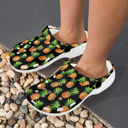 Pineapple Cute Print Design Pattern Unisex Clogs Shoes