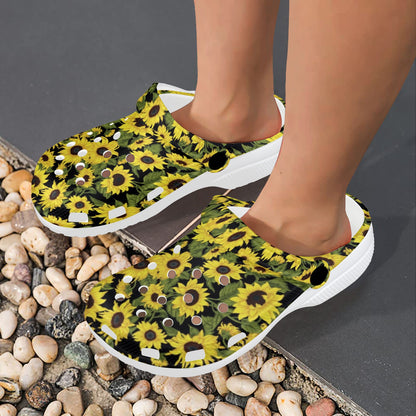 Sunflower Fresh Bright Color Print Unisex Clogs Shoes