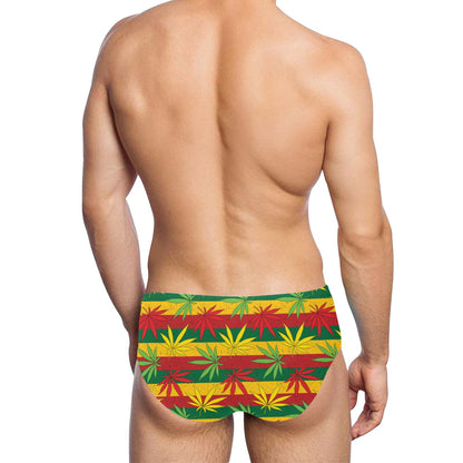 Rasta Pattern Print Design A03 Men's Swimming Briefs