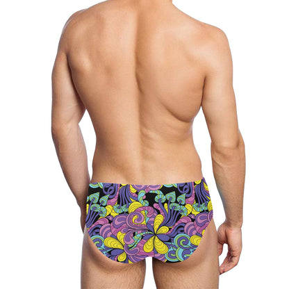 Psychedelic Pattern Print Design A04 Men's Swimming Briefs