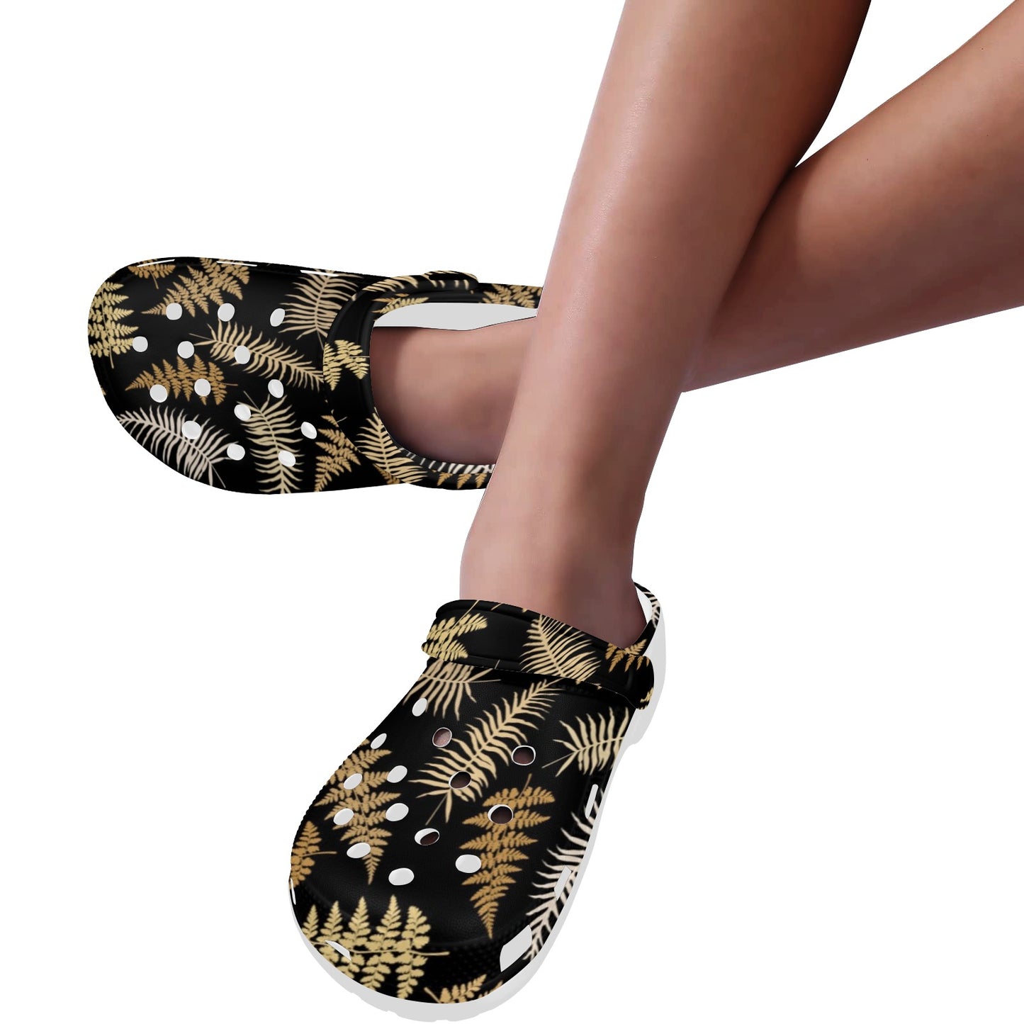 Fern Leave Bright Print Pattern Unisex Clogs Shoes
