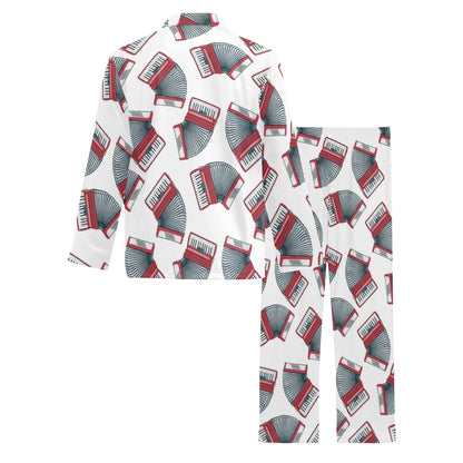 Accordion Pattern Print Design 03 Men's Long Pajama Set