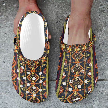 Kente Classic Design African Print Unisex Clogs Shoes