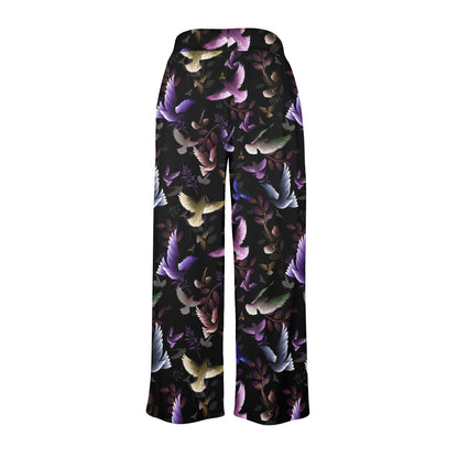 Pigeon Pattern Print Design 01 Women's Wide Leg Lounge Pants