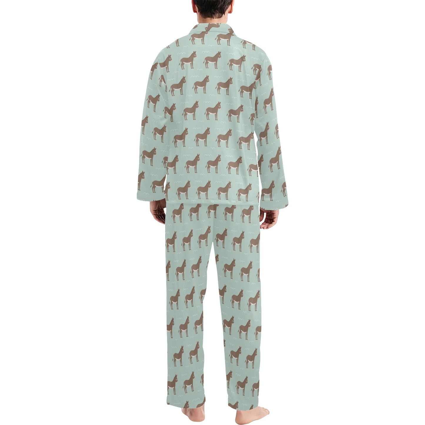 Donkey Print Design LKS402 Men's Long Pajama Set